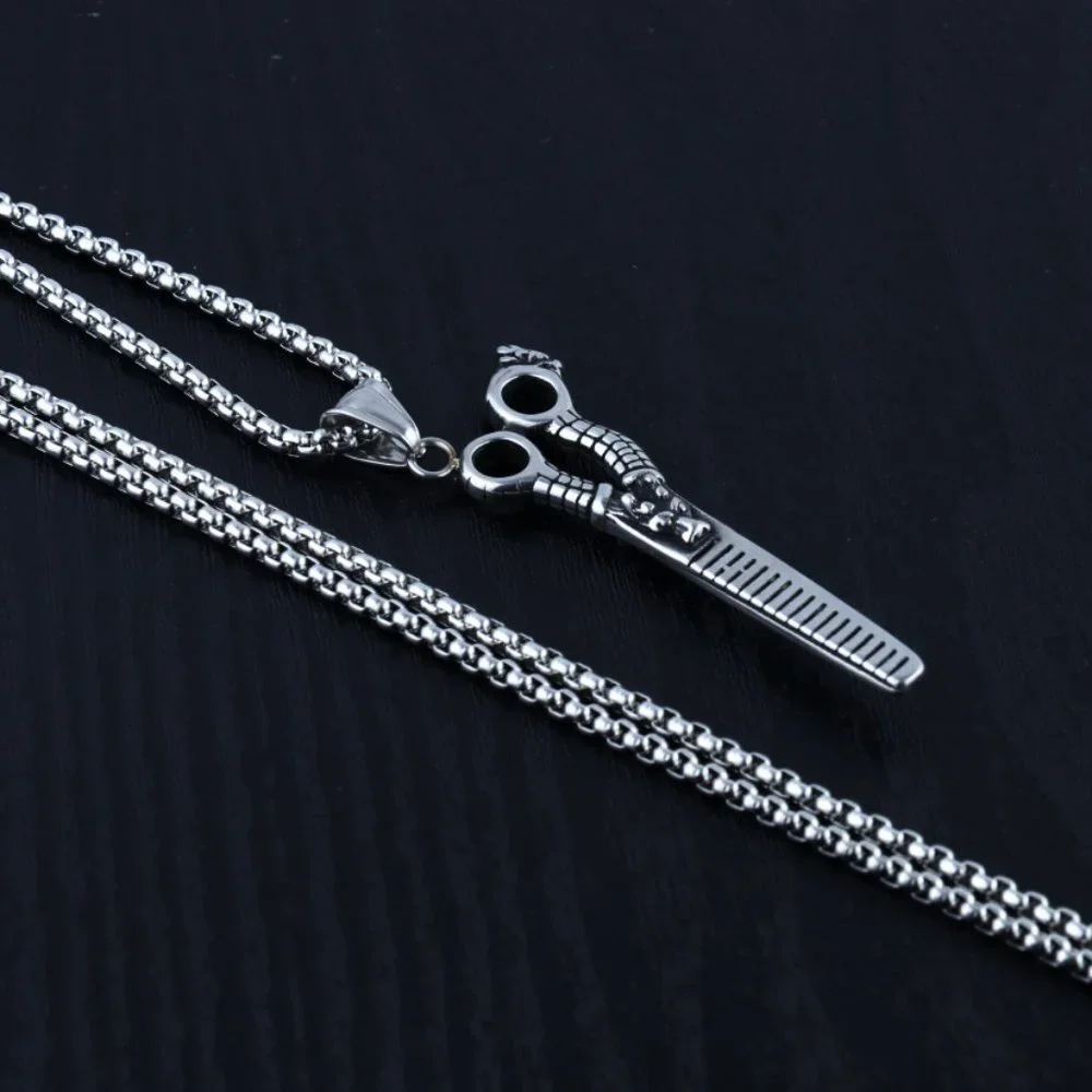 ❤️Fashion domineering scissors pendant necklace for women/men, N90201P225